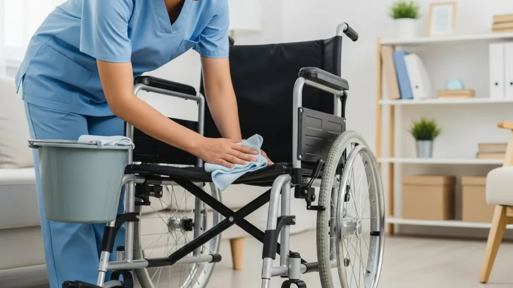 Como limpar a cadeira de rodas corretamente