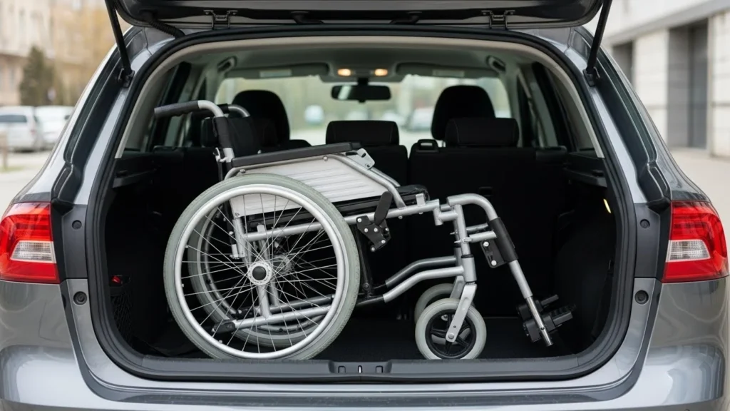 cadeira de rodas dobrável fácil transporte carro,