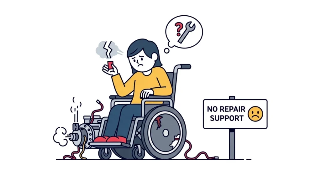 problemas de assistência técnica em cadeira de rodas motorizada