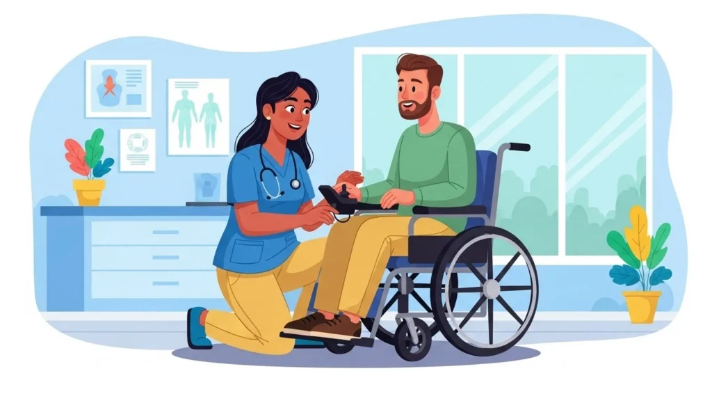 Avaliação profissional antes de comprar cadeira de rodas motorizada