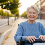 Cadeira de rodas motorizada para idosos em uso diário com conforto e segurança