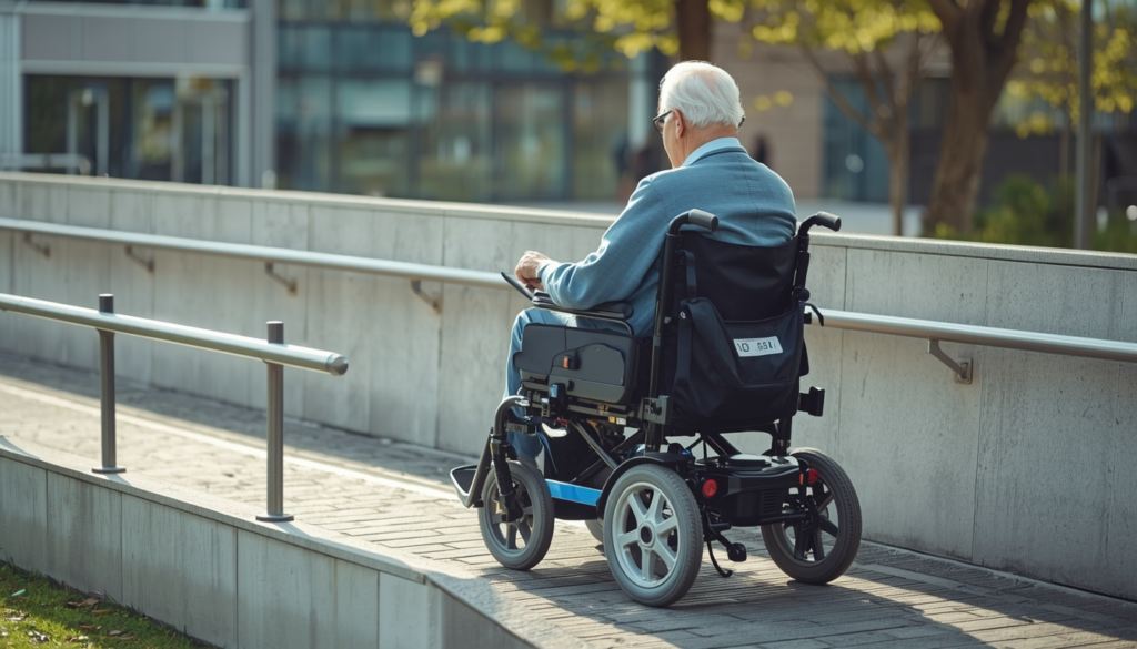 Cadeira de rodas motorizada segura e estável para idosos