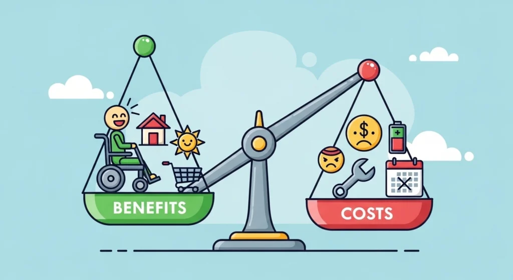 Custo-benefício da cadeira de rodas motorizada