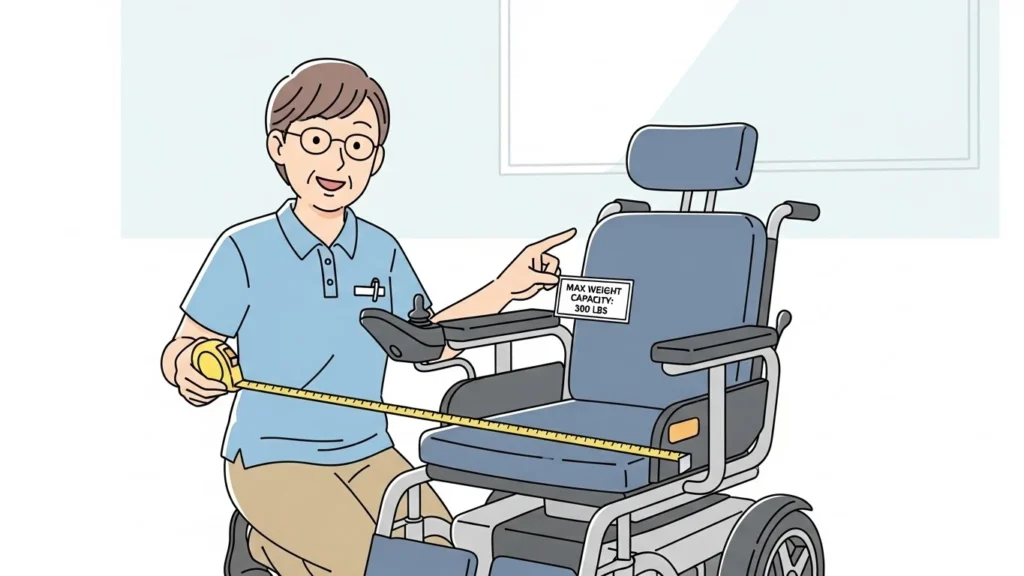 Peso e medidas corretas da cadeira de rodas motorizada